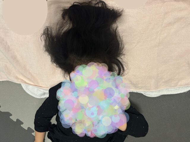 子どもの髪の毛タオル巻き方法