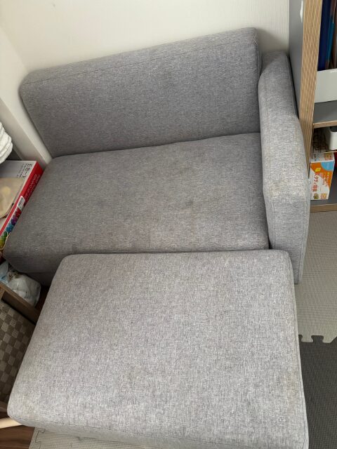 ソファの汚れが取れた