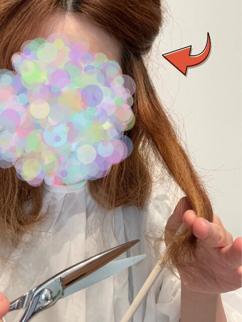 髪の毛をカットするブロッキング
