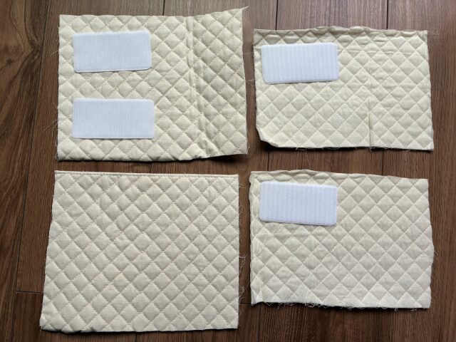 布を裁断してマジックテープを縫う