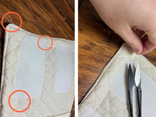 余分な糸をカット