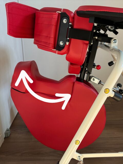 シートの角度調整