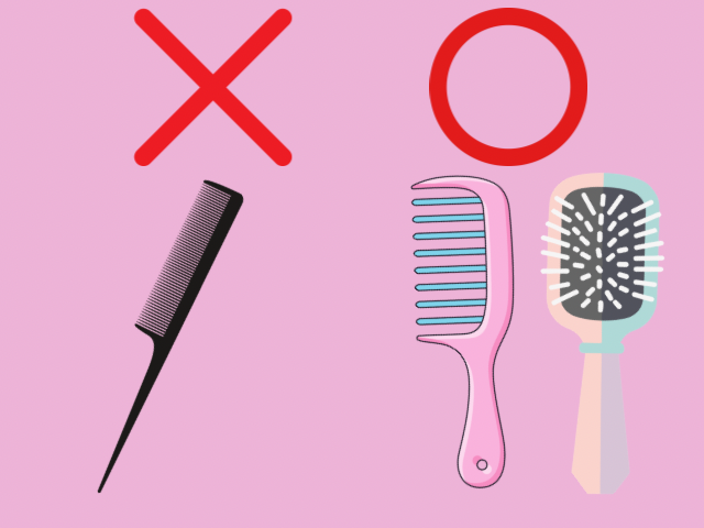 絡まった髪の毛のブラッシング