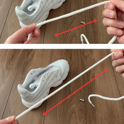 伸びる靴紐に交換