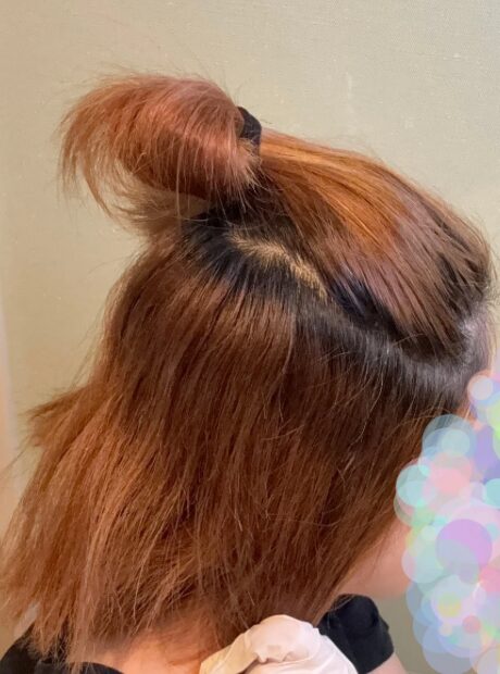 ヘアカラー前のブロッキング
